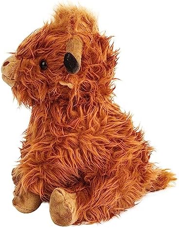 10.5 inches Highland Cows Stuffed Animals, Cute Fluffy Cow Plush Figure Toys Realistic Highland Cattle Plush Decor for Kids Baby Girls Boys