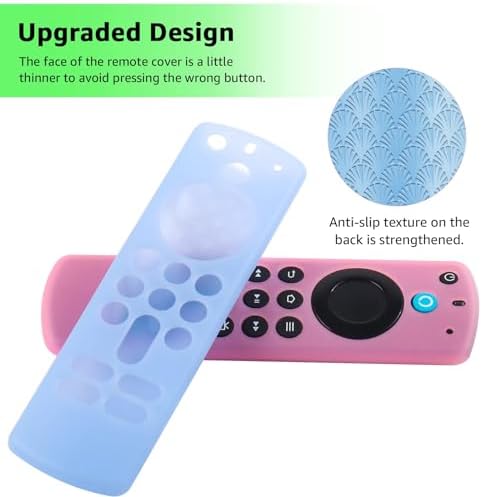 (3 Pack) ONEBOM Silicone Protective Remote Case Cover, Silicone Cover Skin| Glow in The Dark(Glow Pink&Glow Blue&Sky Blue)