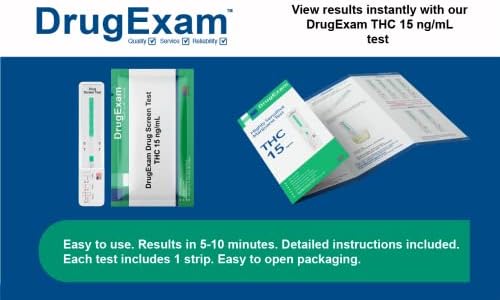 10 Pack - DrugExam (THC) 15 Marijuana Test. Testing Strip.Urine. Test Strips.