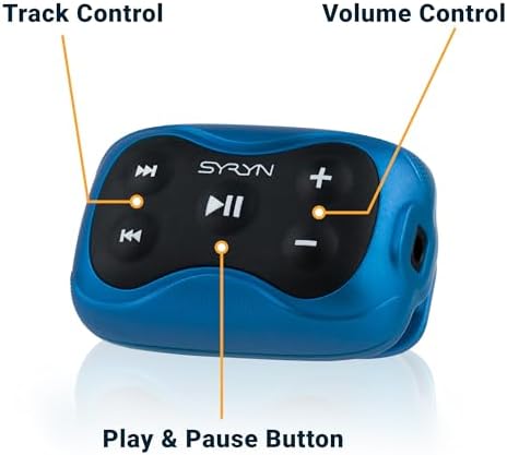 100% Waterproof SYRYN 2 Swimbuds Flip Bundle for Swimming with Music | 8 GB (2,000 Songs or 138 Hours of Audio) | Drag and Drop MP3, AAC, M4a, FLAC Using PC or Mac | No Spotify or Other Streaming