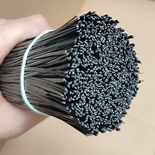1000 pcs 8 inch Black Cable Twist Ties Plastic Twist Ties with Rugged Metal Innercores Reusable Fastening Cable Cord Wire Ties