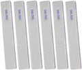 100/180 Grit Nail File (6 Pack), Emery Board Nail Files for Acrylic Nails and Natural Nails, Double Sided Emory Boards Professional Nail Filer Reusable Washable Manicure Square Gray