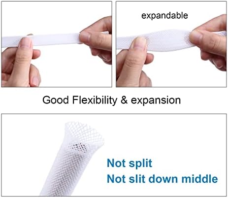 100ft - 1/2 inch PET Expandable Braided Sleeving – White – Alex Tech Braided Cable Sleeve
