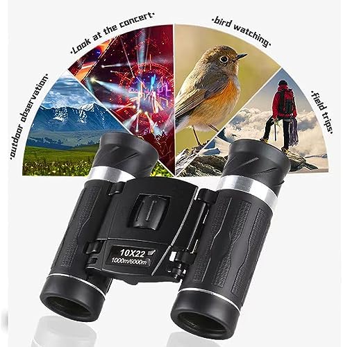 10x22High Powered Waterproof Mini Binoculars for Adults Kids with Phone Adapter Compact, Pocket Binoculars for Bird Watching, Hunting, Concerts, Opera,Theater, Travel, Sightseeing,Outdoor Adventures
