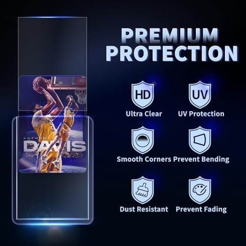 1000 Card Sleeves Top Loads for Cards, Toploads for Cards, Baseball Card Sleeves Hard Plastic, 3" x 4" Baseball Card Protectors, Trading Card Sleeves Card Holder (500 Hard Sleeves + 500 Clear Sleeves)