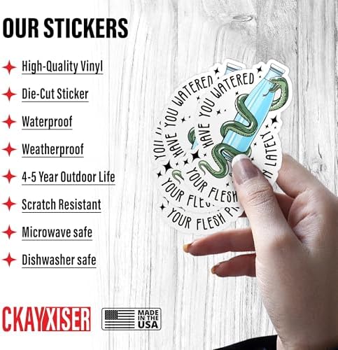 (3Pcs) Have You Watered Your Flesh Prison Lately Snake Sticker, 3" Drink Your Water, Hydrate Sticker Mental Health Waterproof Die-Cut Vinyl Laptop Sticker, Water Bottle Sticker Gifts 3 Inches