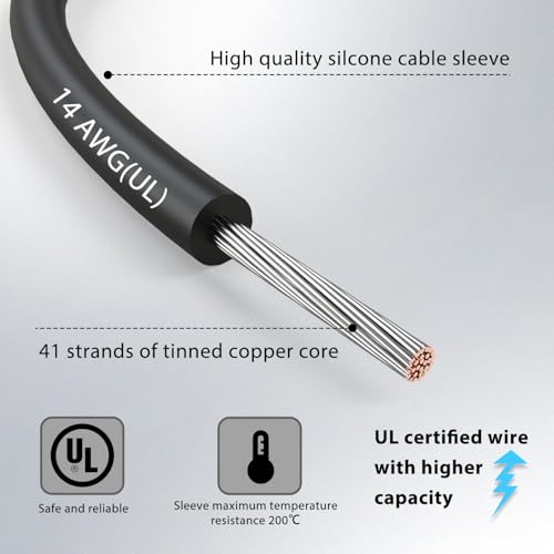 14 Gauge 2pcs3.3Ft 4MM Banana Plug to Alligator Clips UL3135, Heavy Duty Silicone Test Leads Set Jumper Wires Kit for Testing - EDGELEC