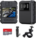 1080P Body Camera, Body Mounted Video Camera Built-in 64GB, Personal Wearable Cam with 2.0” Screen, IR Night Vision, IP65, Bodycam for Civilians(NO WiFi NO APP)