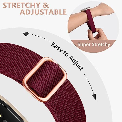 15 Pack Elastic Bands Compatible with Fitbit Sense & Versa Bands, Comfortable Nylon Solo Loop Replacement Strap for Women & Men