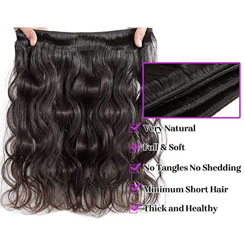 12A Brazilian Body Wave Human Hair 4 Bundles 18 20 22 24Inch 100% Unprocessed Brazilian Virgin Human Hair Weave Bundles Body Wave Hair Extensions Natural Color