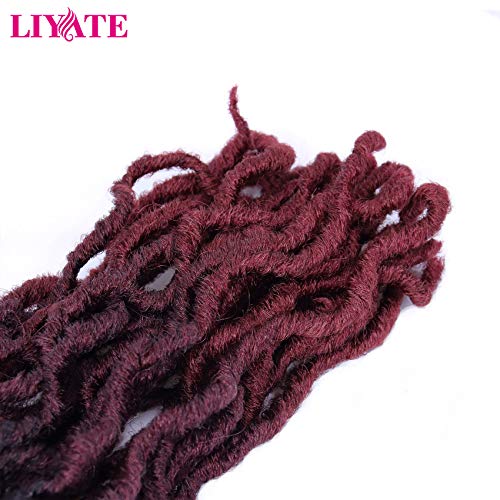 14 Inch Goddess Faux locs Crochet Hair 6 Packs/Lot Soft Gypsy Locs Wavy Crochet Braids Dreadlocks 3 Tone Curly Wavy Twist Braiding Hair Extensions African Roots Braid（#1B/99j/530)