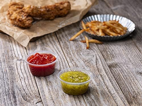 (3.25 oz - 200 Cups) Clear Disposable Plastic Portion Cups No Lids, Small Containers For Portion Controll, Jello Shots, Meal Prep, Sauce Cups, Slime, Condiments, Medicine, Dressings,