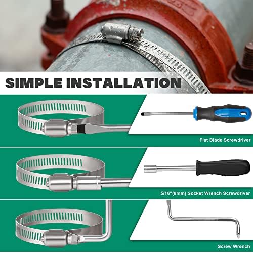10 Pack 4 inch Hose Clamp,Stainless Steel Large Hose Clamps Adjustable from 3-3/4"-4-5/16"/95-110mm,Metal Worm Drive Gear Duct Clamp for Air Ducting,Dryer Vent Hose,Fuel Line,Plumbing,Automotive