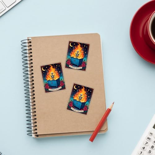 (3Pcs) The Emotional Dumpster Fire Tarot Sticker, This Little Light of Mine Dumpster Fire Sticker, Emotional Support Funny Gifts - Stickers for Laptop Water Bottle Phone Car Window Helmet 3"