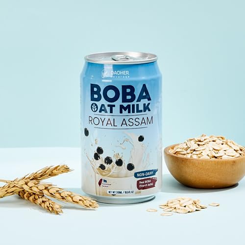 (Pack of 24) DaoHer Royal Assam Oat BOBA || No.1 Canned BOBA || Bubble Milk Tea Ready-To-Drink || Vegan