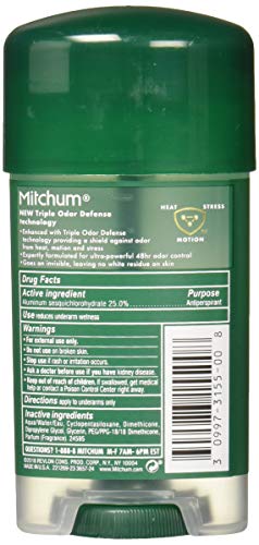 (Pack of 4) Mitchum Power Gel Anti-Perspirant Deodorant Unscented 2.25 oz (*Packaging may vary)