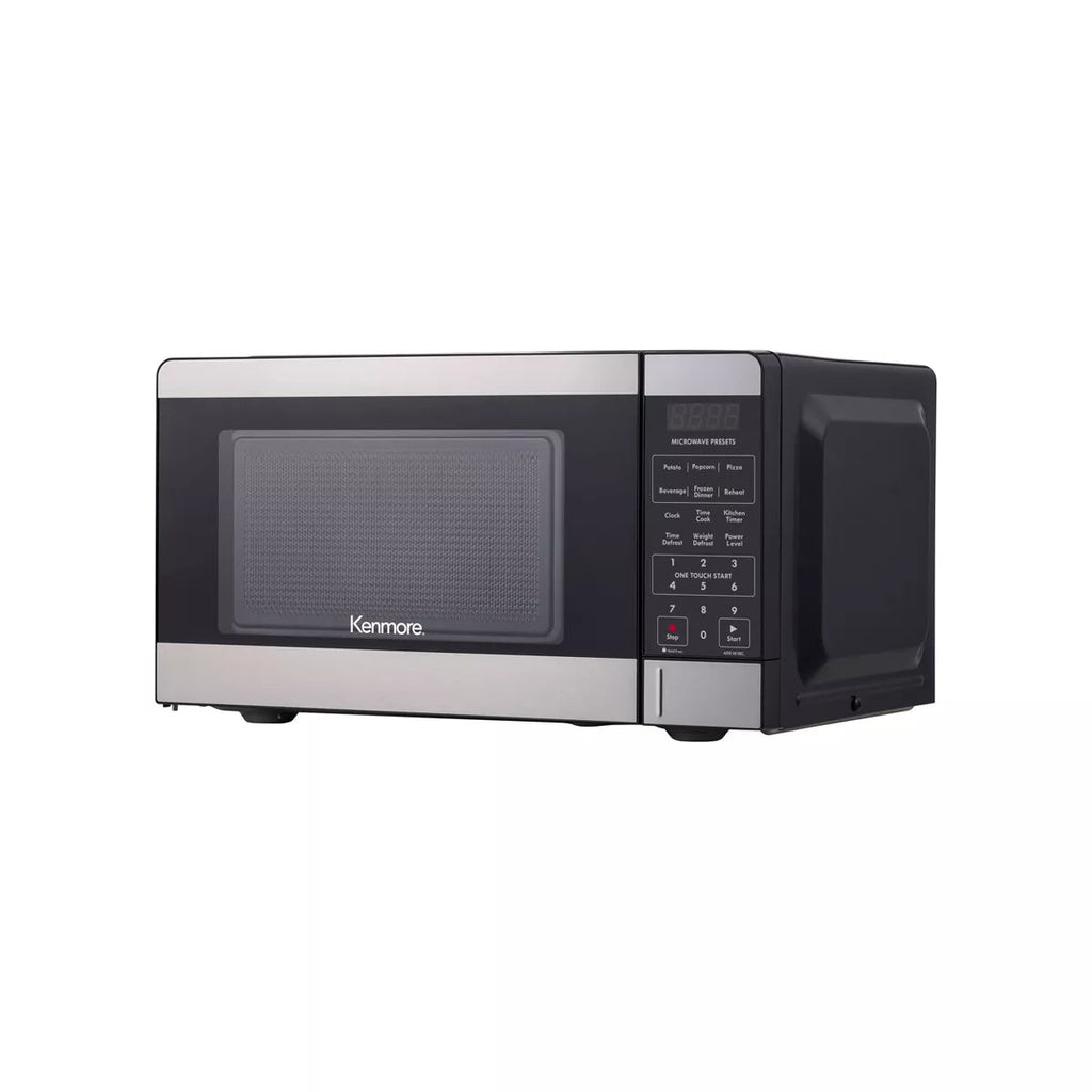 Kenmore 0.7 Cu Ft Stainless Steel Countertop Microwave Oven, 700W, Digital Display, 10 Power Levels