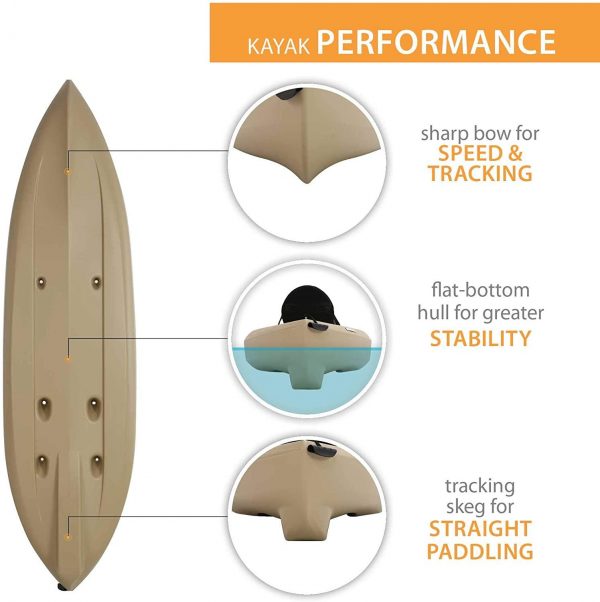 Lifetime Tamarack Angler 100 Fishing Kayak 10ft 2-Pack with Paddles - UV-Protected HDPE, Adjustable Seat, Rod Holders, Tan