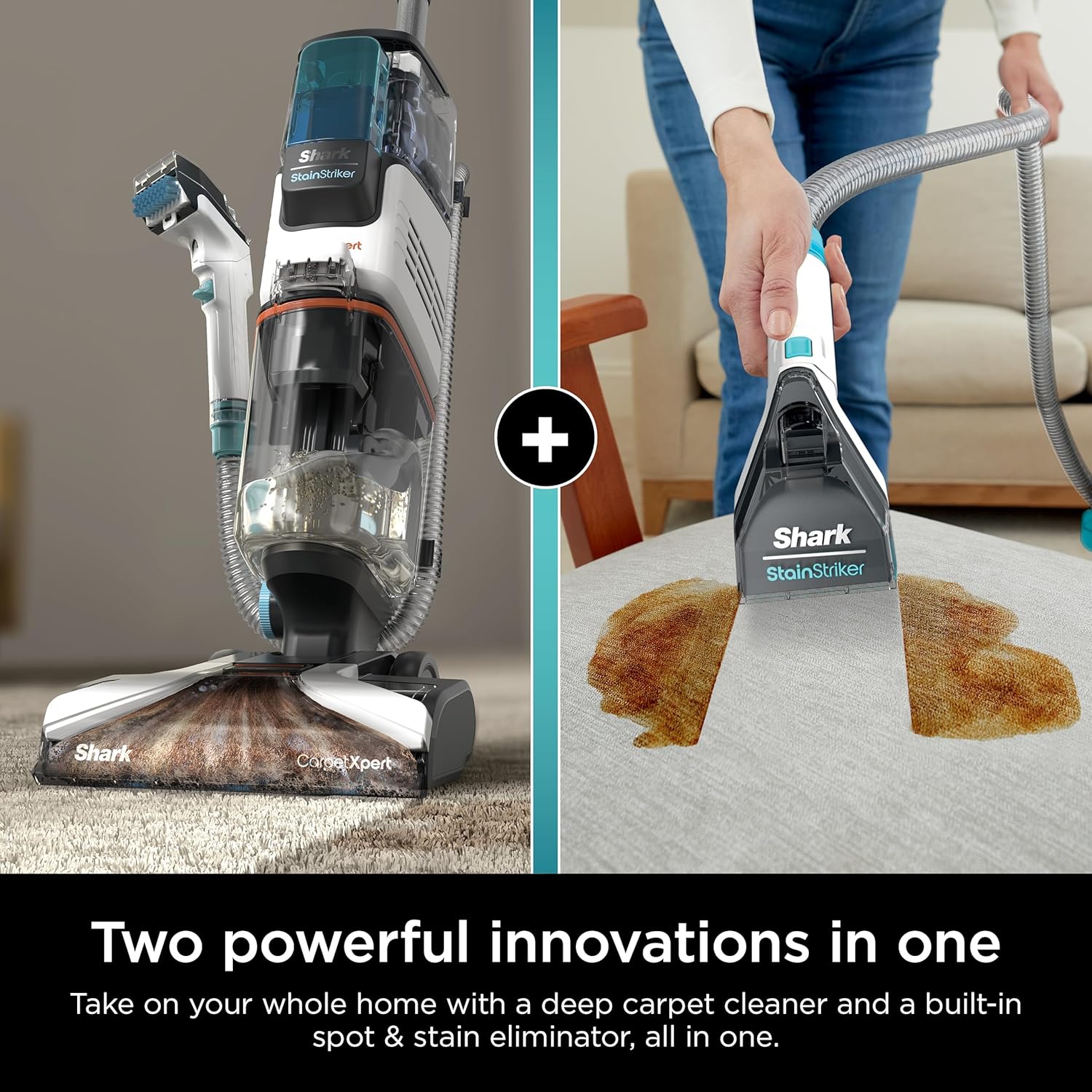 Shark CarpetXpert EX201 Carpet Cleaner, Cyan - Powerful Suction, StainStriker Tech, Pet Stain Removal, Includes Tools