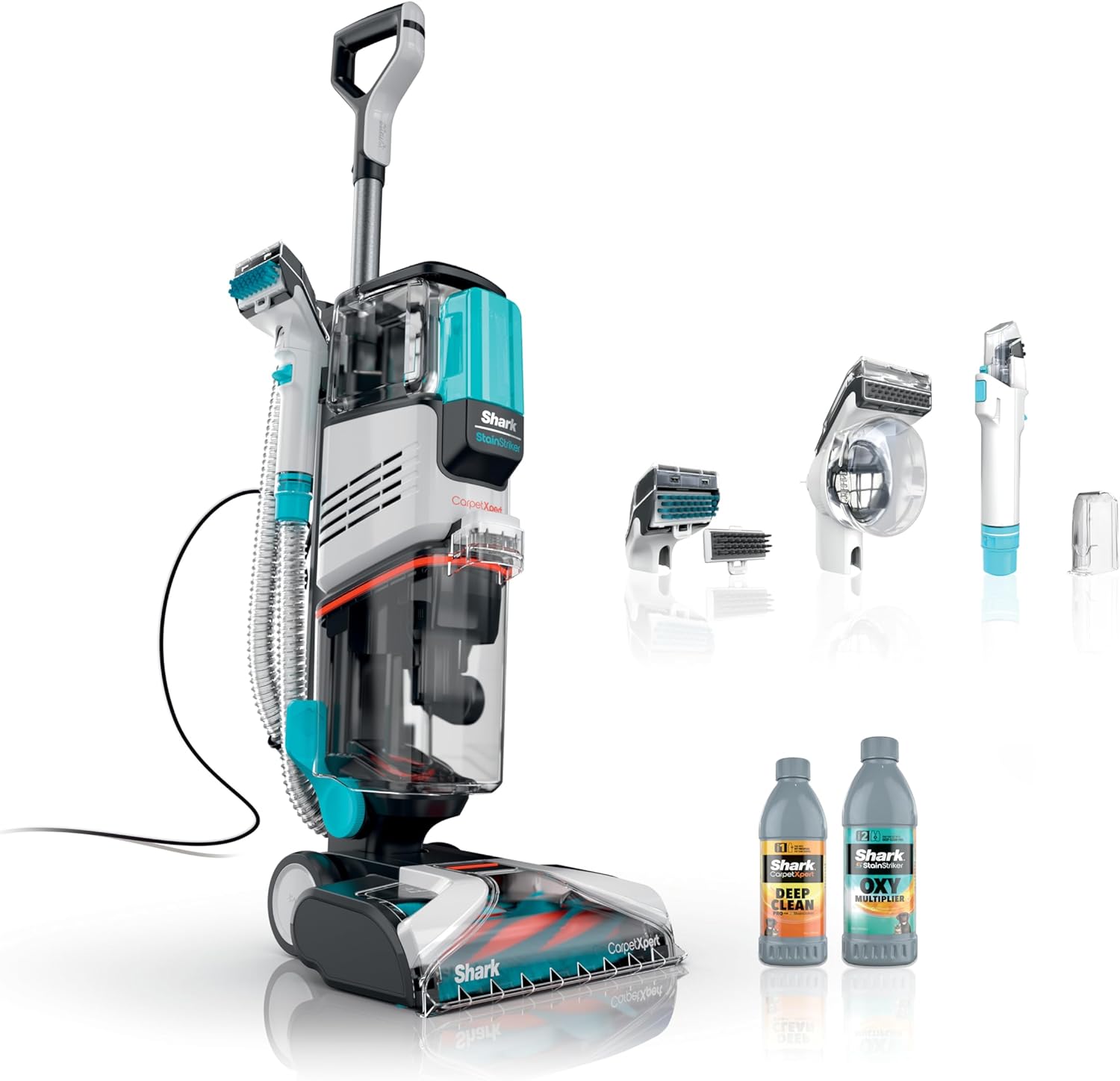 Shark CarpetXpert EX201 Carpet Cleaner, Cyan - Powerful Suction, StainStriker Tech, Pet Stain Removal, Includes Tools