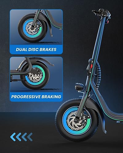 URBANMAX C1 Electric Scooter with Seat, 450W Motor, 22 Miles Range, Foldable, Dual Braking, Black